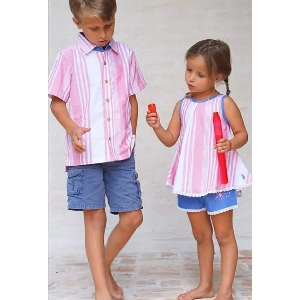 Well Dressed Wolf Boys Size 6 Red White Blue Patri